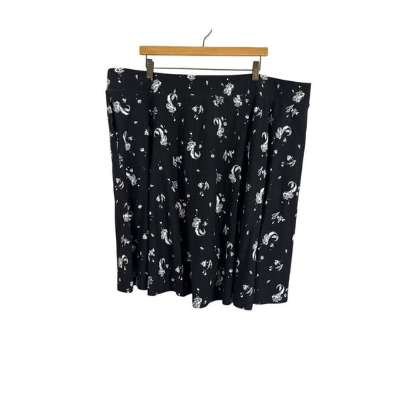 Torrid Disney Little Mermaid Skirt 4X Black Midi Ariel Neutral Preppy Classic - Picture 5 of 11